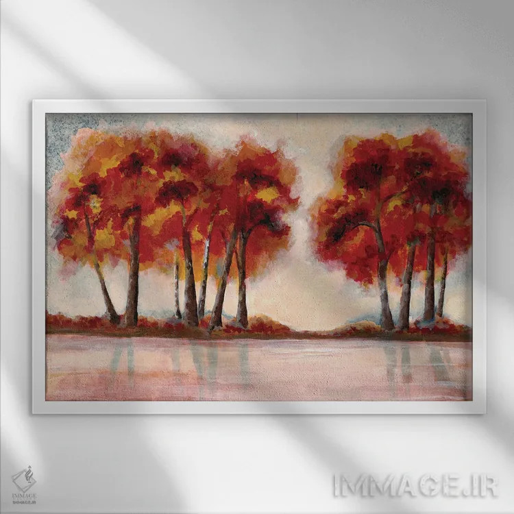 تابلو برگریزان پاییزی ۲ اثر دوریس شَرِست - نمای قابدار سفید