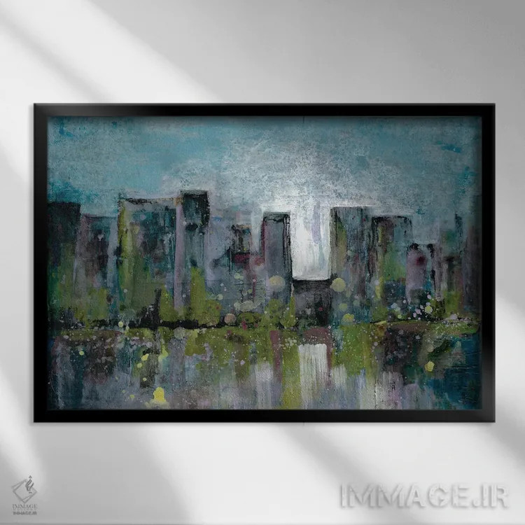 تابلو درخشش شهر اثر دوریس شَرِست - نمای قابدار مشکی