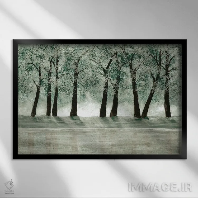 تابلو جنگل سبز ۱ اثر دوریس شَرِست - نمای قابدار مشکی
