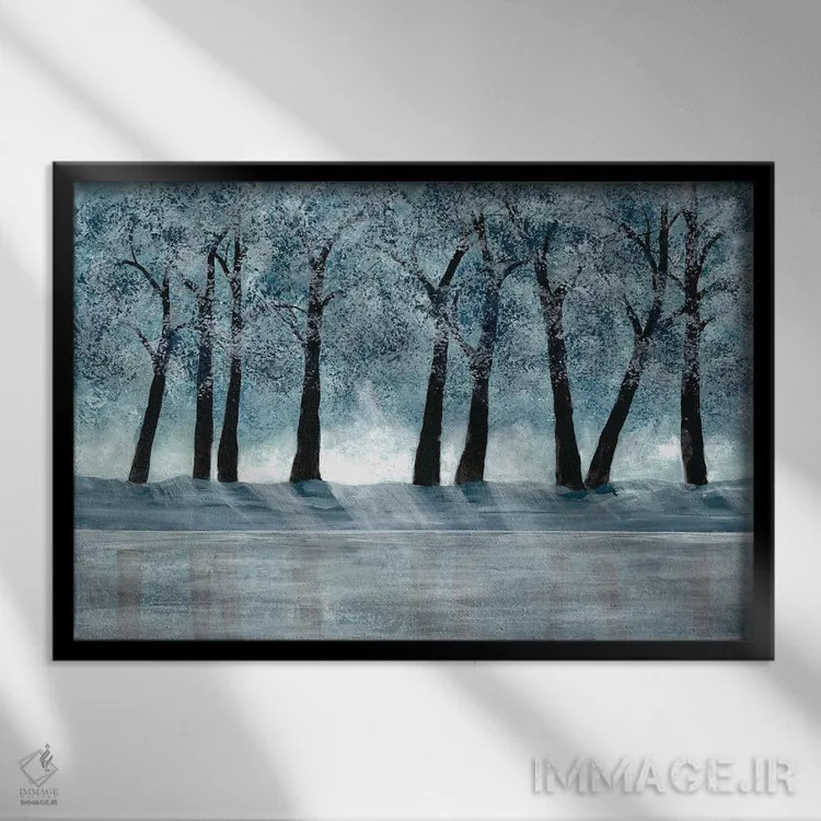 تابلو قدرت آبی ۱ اثر دوریس شَرِست - نمای قابدار مشکی