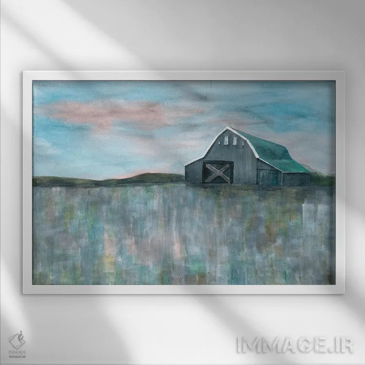 تابلو زیبایی زمین کشاورزی ۳ اثر دوریس شَرِست - نمای قابدار سفید