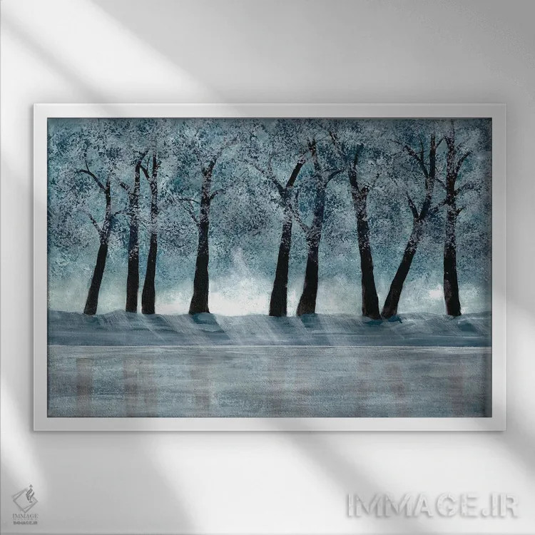 تابلو قدرت آبی ۱ اثر دوریس شَرِست - نمای قابدار سفید