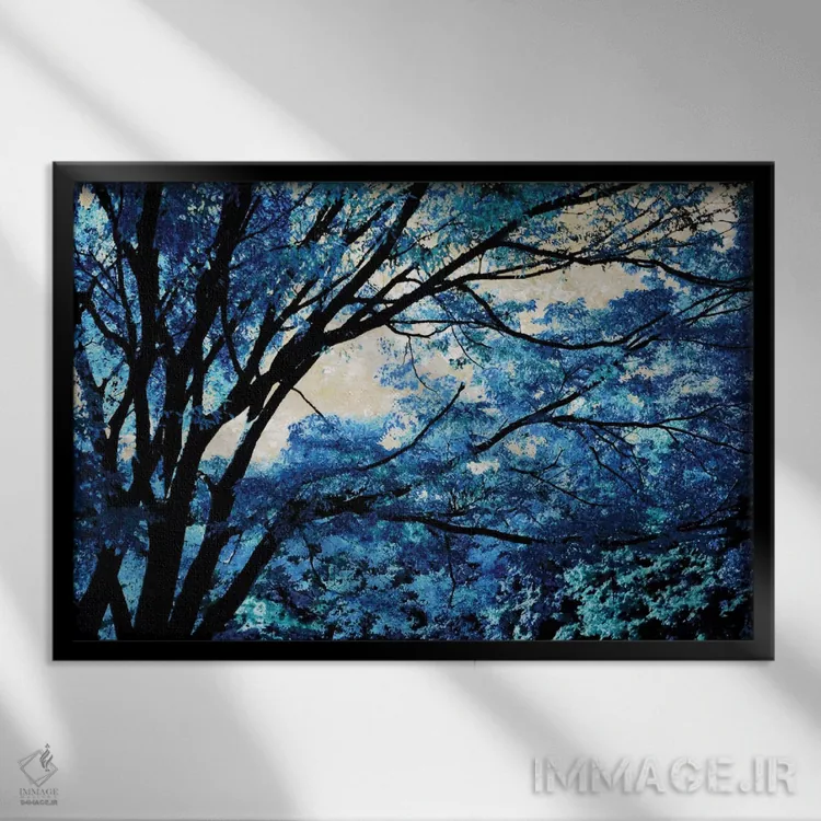 تابلو جنگل آبی ۳ اثر درک اسکات - نمای قابدار مشکی