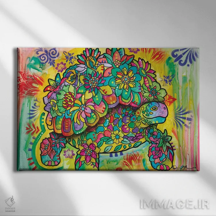 تابلو لاکپشت زمینی اثر باور روسو - نمای روبهرو روی دیوار