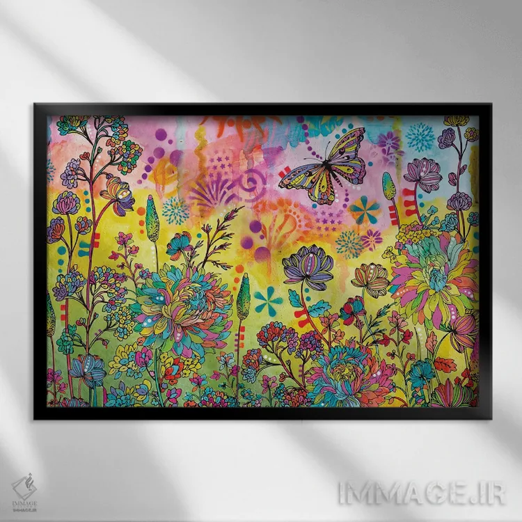 تابلو شناور در طبیعت اثر باور روسو - نمای قابدار مشکی