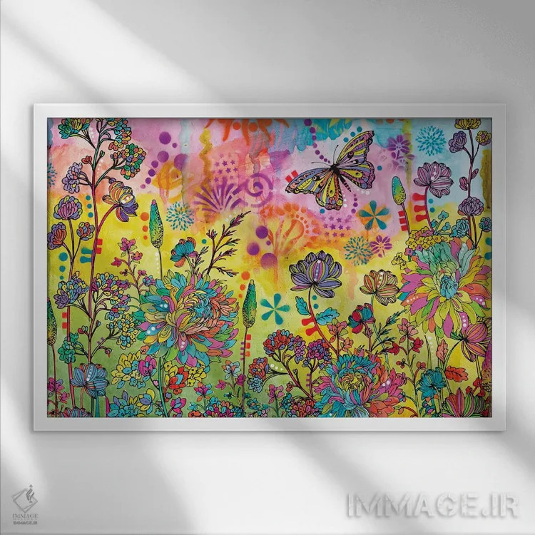 تابلو شناور در طبیعت اثر باور روسو - نمای قابدار سفید