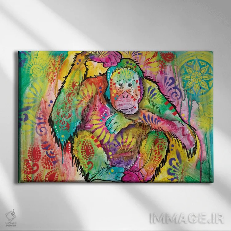 تابلو اورانگوتان اثر باور روسو - نمای روبهرو روی دیوار