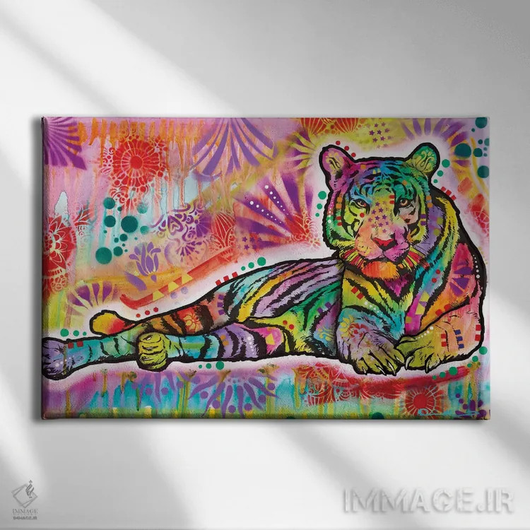 تابلو ببر معنوی اثر باور روسو - نمای روبهرو روی دیوار
