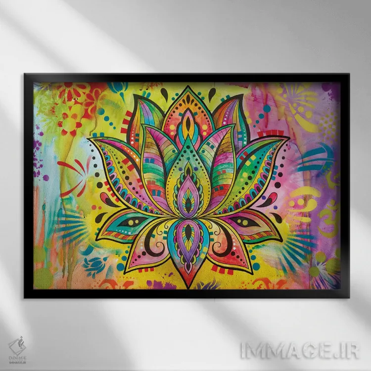 تابلو نیلوفر معنوی اثر باور روسو - نمای قابدار مشکی