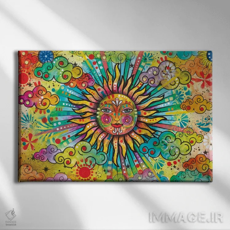 تابلو خورشید ۲ اثر باور روسو - نمای روبهرو روی دیوار