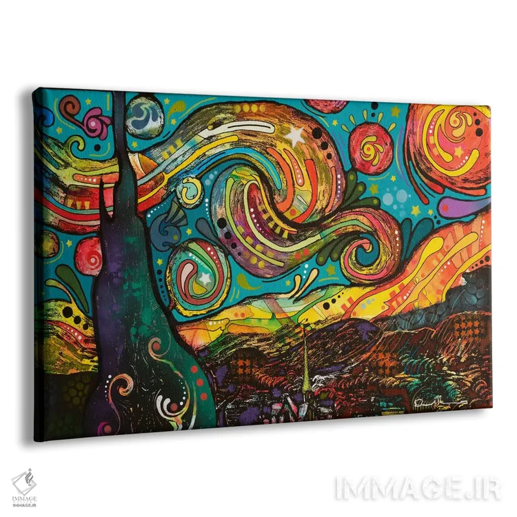 تابلو شب پرستاره (ارجاع به نقاشی ونگوگ) اثر باور روسو - نمای پرسپکتیو محصول