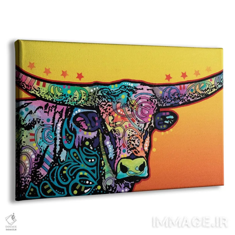 تابلو لانگهورن (گاو شاخدراز) اثر باور روسو - نمای پرسپکتیو محصول