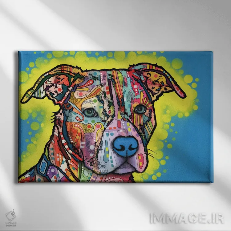 تابلو پیت بول نقاشیشده اثر باور روسو - نمای روبهرو روی دیوار