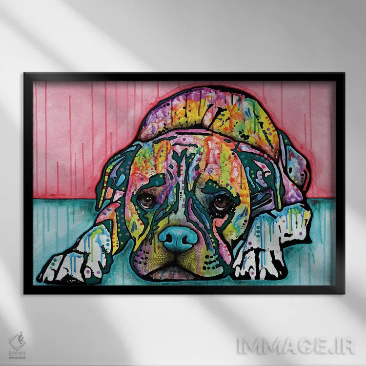 تابلو بوکسر درازکش اثر باور روسو - نمای قابدار مشکی