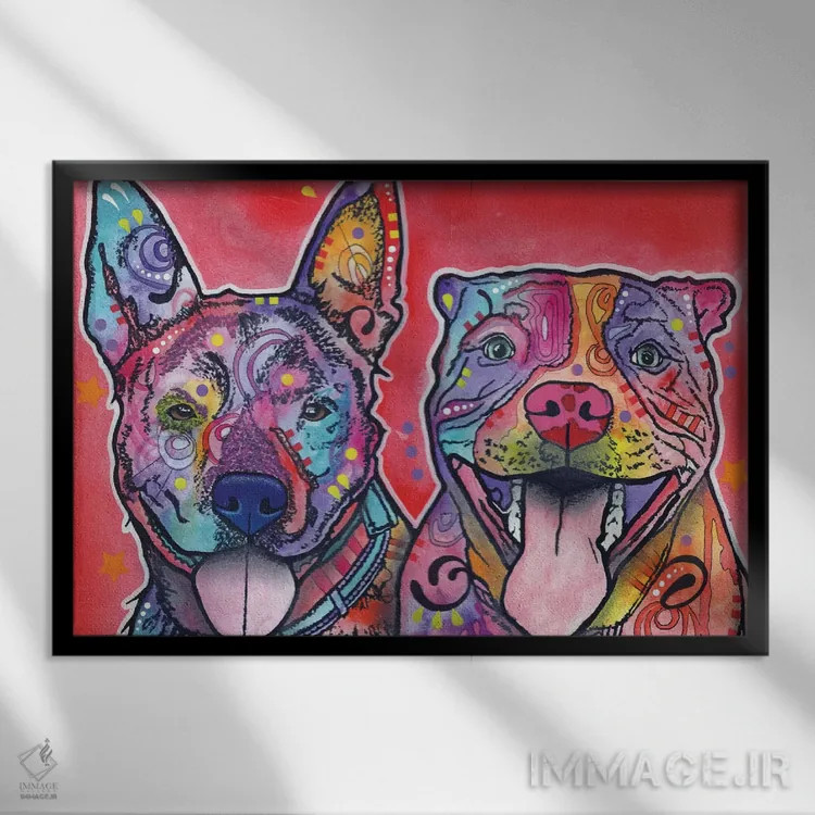 تابلو لاته و هِیجیکی اثر باور روسو - نمای قابدار مشکی