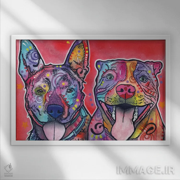 تابلو لاته و هِیجیکی اثر باور روسو - نمای قابدار سفید