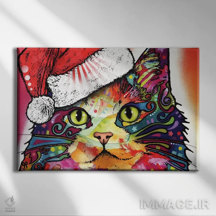تابلو راگامافین نسخهٔ کریسمس (نژاد گربه) اثر باور روسو - نمای روبهرو روی دیوار