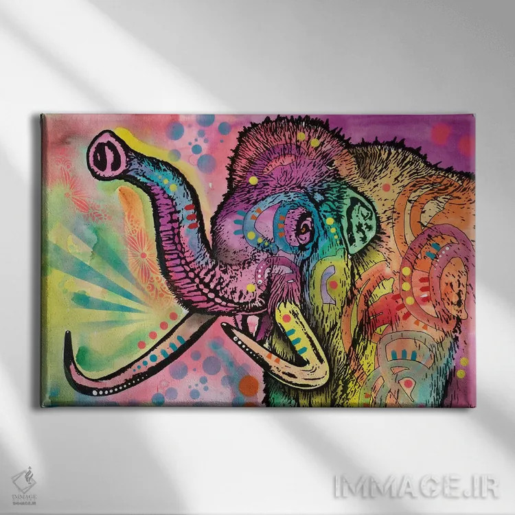 تابلو ماموت پشمالو اثر باور روسو - نمای روبهرو روی دیوار