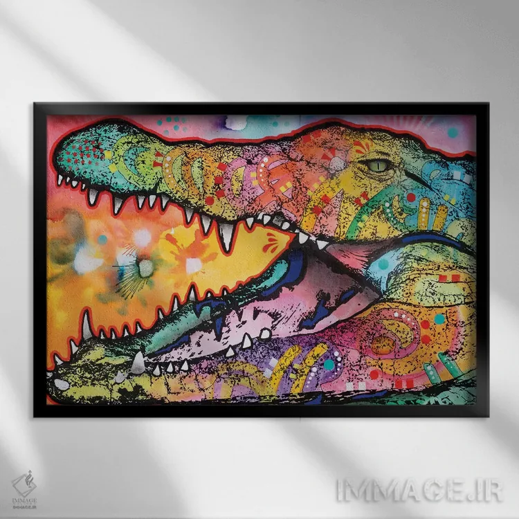 تابلو تا بعد، کروکودیل ۱ اثر باور روسو - نمای قابدار مشکی