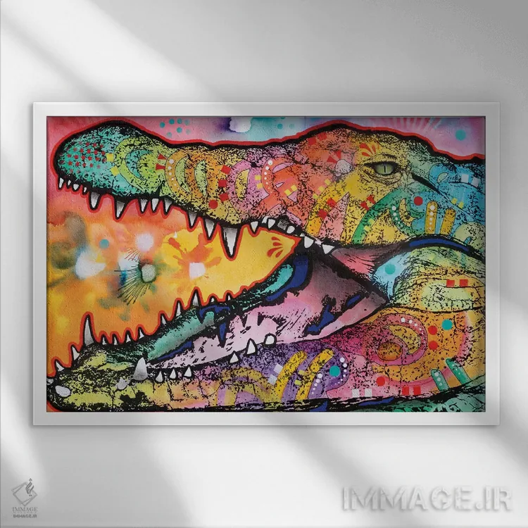 تابلو تا بعد، کروکودیل ۱ اثر باور روسو - نمای قابدار سفید
