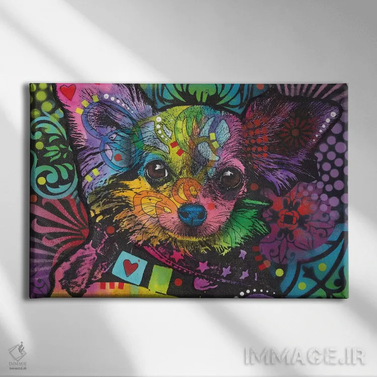 تابلو چیچی (نام کوچک یا نژاد سگ) اثر باور روسو - نمای روبهرو روی دیوار