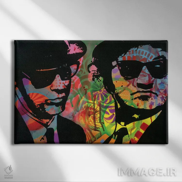 تابلو برادران بلوز (فیلم کمدی موسیقی) اثر باور روسو - نمای روبهرو روی دیوار