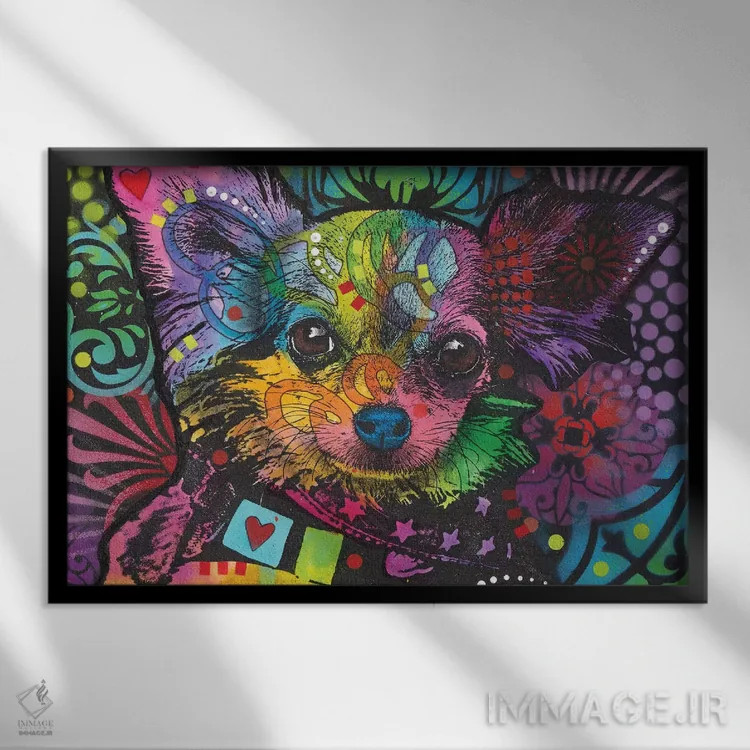 تابلو چیچی (نام کوچک یا نژاد سگ) اثر باور روسو - نمای قابدار مشکی