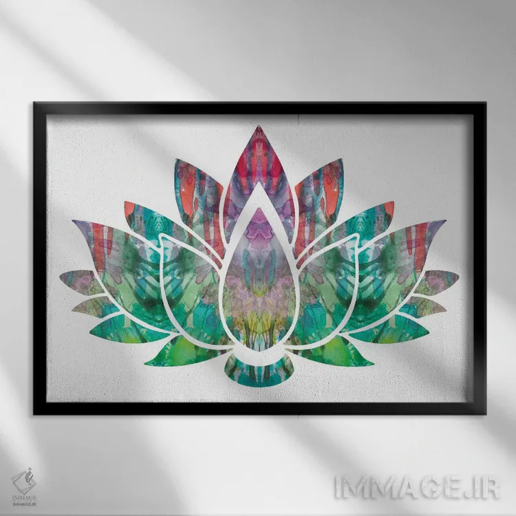 تابلو لوتوس (نیلوفر آبی) اثر باور روسو - نمای قابدار مشکی