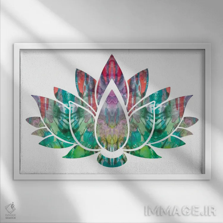 تابلو لوتوس (نیلوفر آبی) اثر باور روسو - نمای قابدار سفید