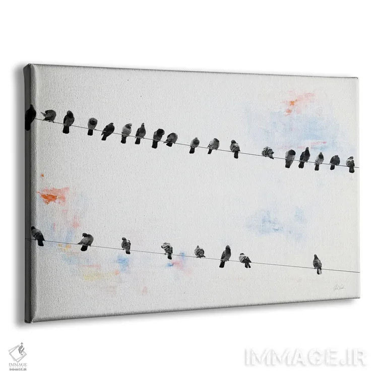 تابلو پرندگان روی سیم اثر دبورا رِوِل - نمای پرسپکتیو محصول