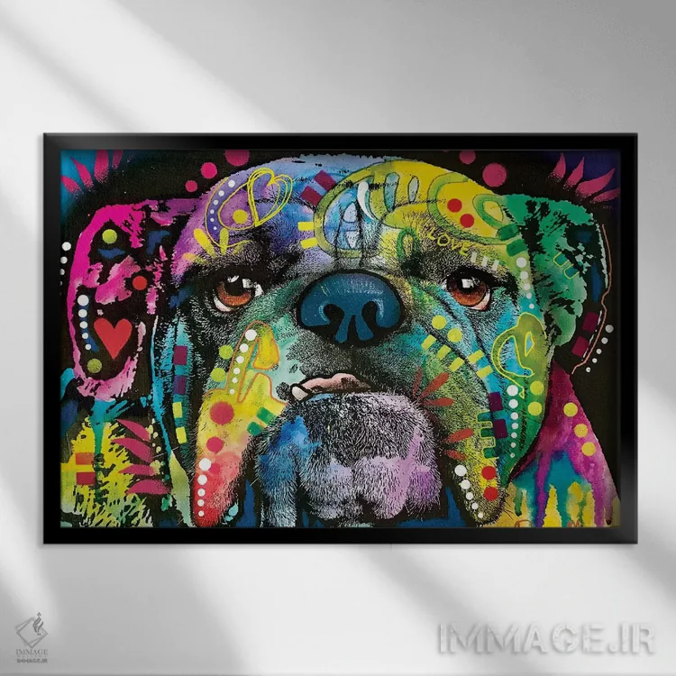 تابلو گاو مستقیم به جلو (کنایه یا طنز) اثر باور روسو - نمای قابدار مشکی