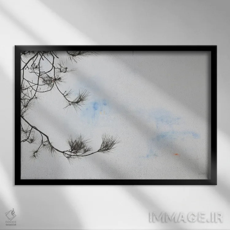 تابلو کاج قهوهای سوخته (سپیا نوع فیلتر/رنگ) اثر دبورا رِوِل - نمای قابدار مشکی