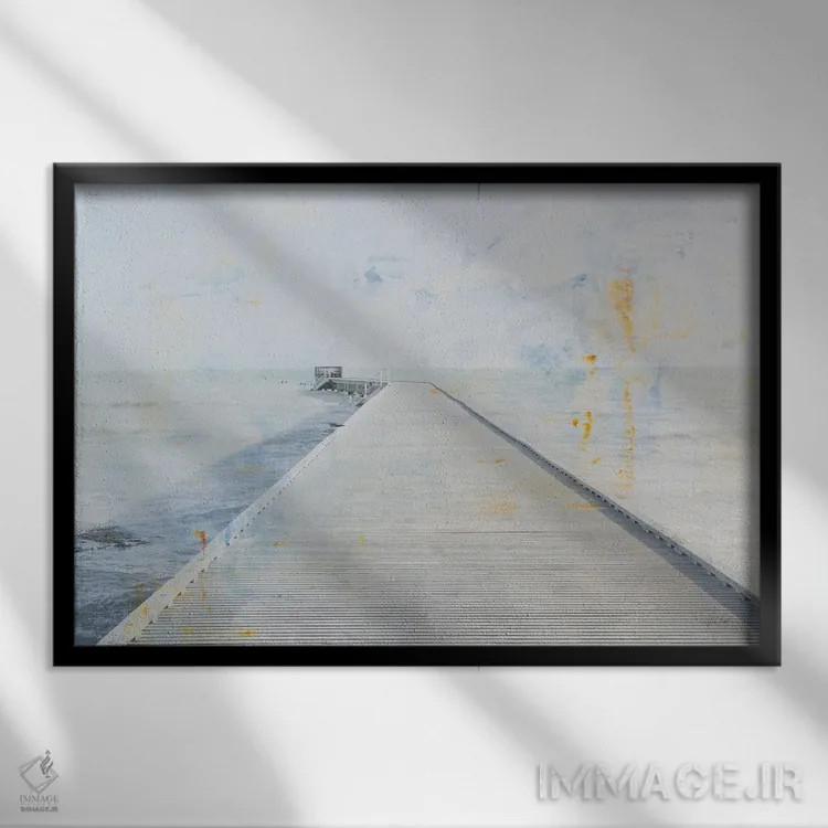 تابلو اسکله ۱ اثر دبورا رِوِل - نمای قابدار مشکی