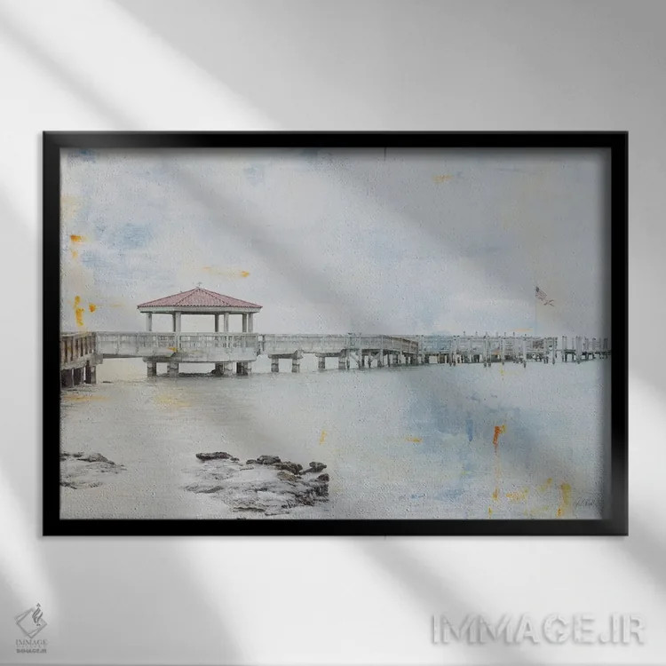 تابلو اسکله ۲ اثر دبورا رِوِل - نمای قابدار مشکی