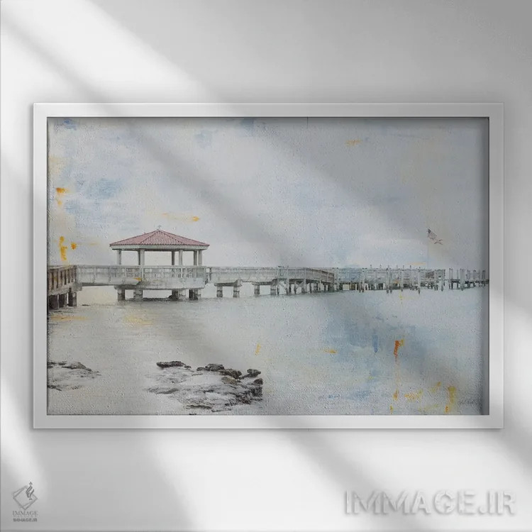 تابلو اسکله ۲ اثر دبورا رِوِل - نمای قابدار سفید