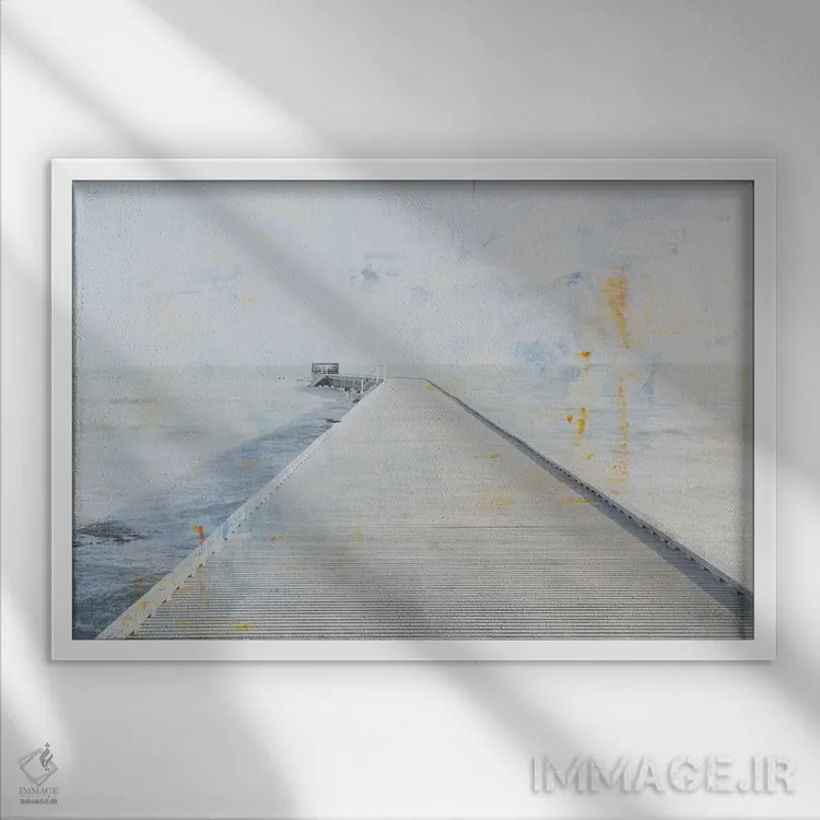 تابلو اسکله ۱ اثر دبورا رِوِل - نمای قابدار سفید