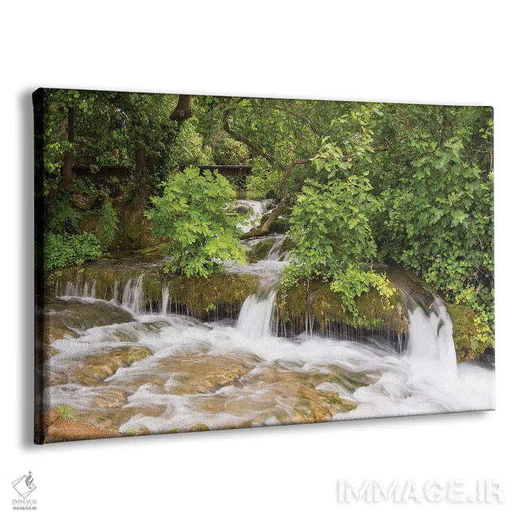 تابلو کرواسی. آبشارهای پارک ملی کرکا. میراث جهانی یونسکو. اثر تریش دروی - نمای پرسپکتیو محصول