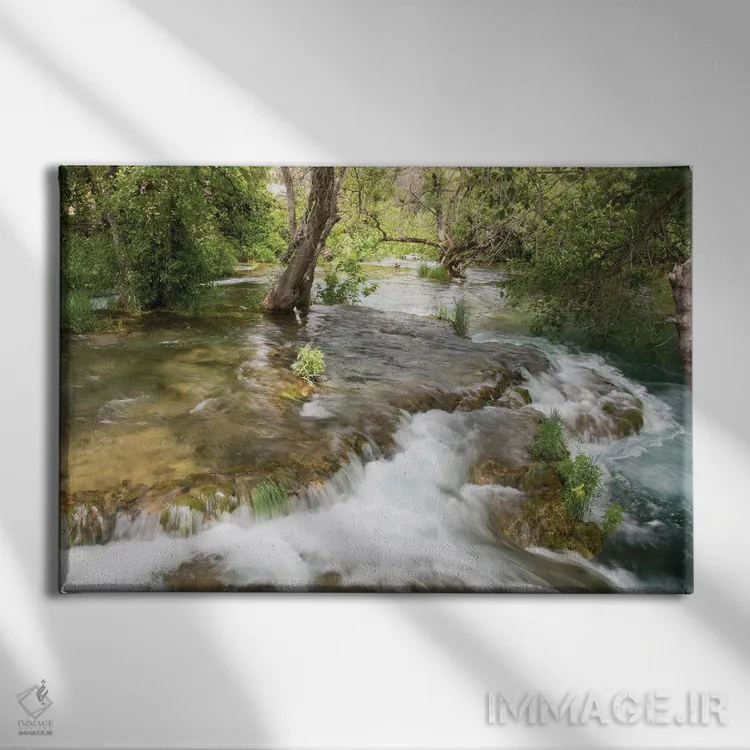 تابلو کرواسی. آبشارهای پارک ملی کرکا. میراث جهانی یونسکو. اثر تریش دروی - نمای روبهرو روی دیوار