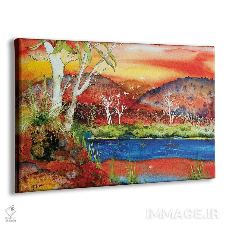 تابلو غروب سرخ اثر هلن دوبروویچ - نمای پرسپکتیو محصول