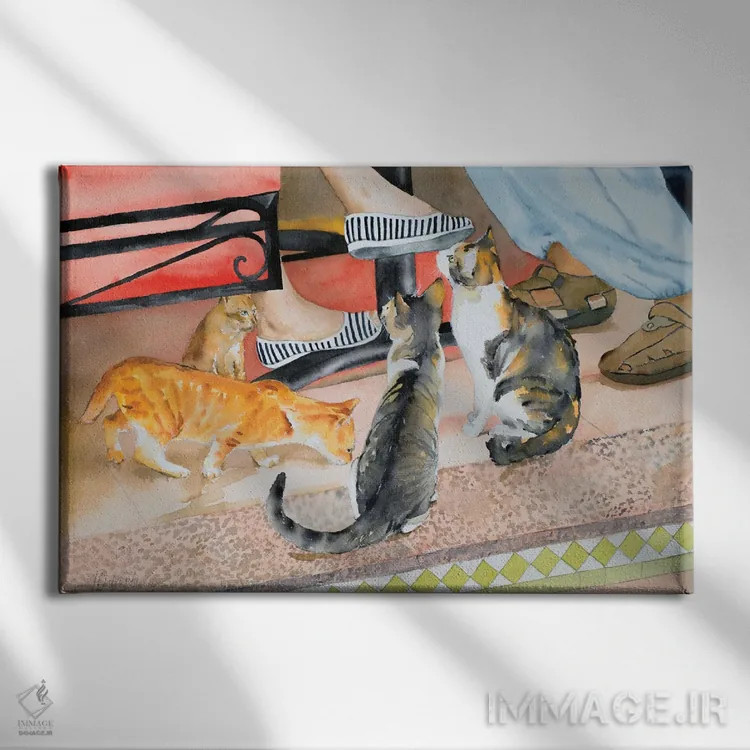 تابلو زمان چای صبح اثر هلن دوبروویچ - نمای روبهرو روی دیوار