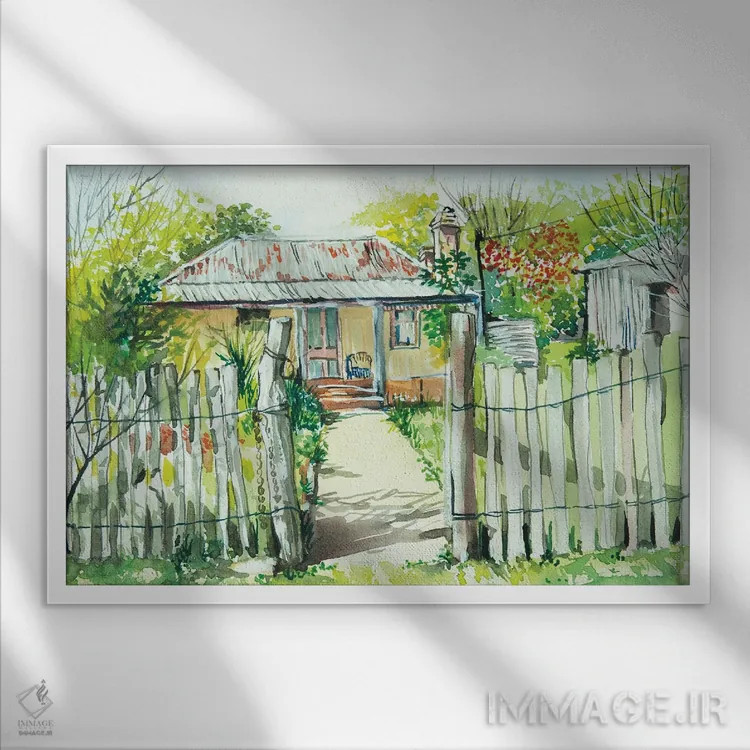 تابلو هیلند (نام مکان یا خاص) اثر هلن دوبروویچ - نمای قابدار سفید