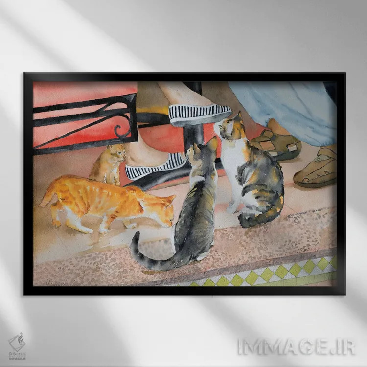 تابلو زمان چای صبح اثر هلن دوبروویچ - نمای قابدار مشکی