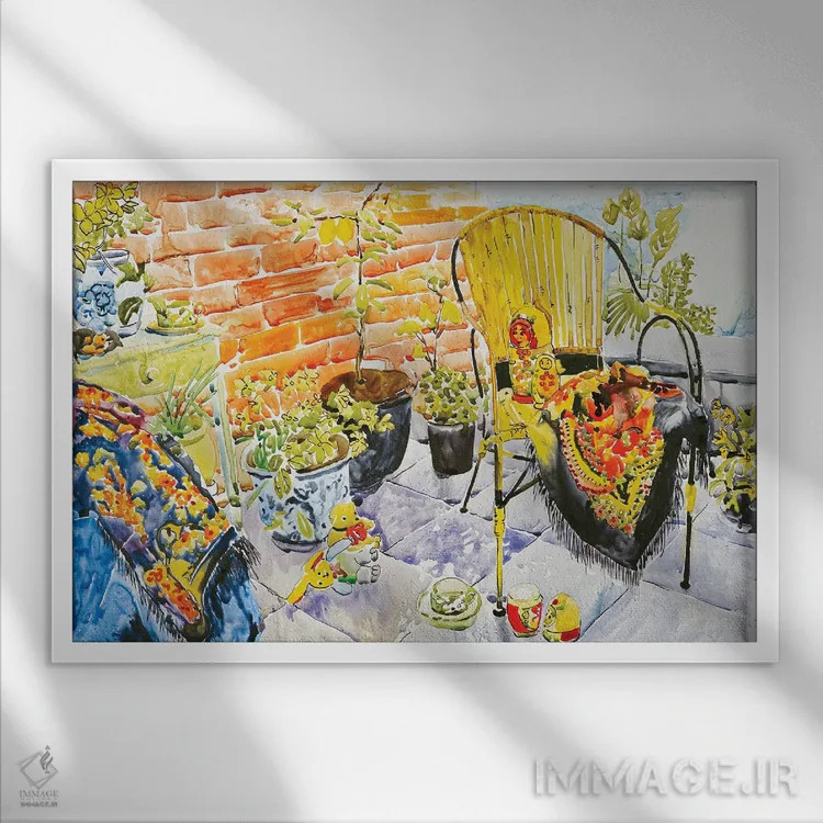 تابلو بالکن من اثر هلن دوبروویچ - نمای قابدار سفید