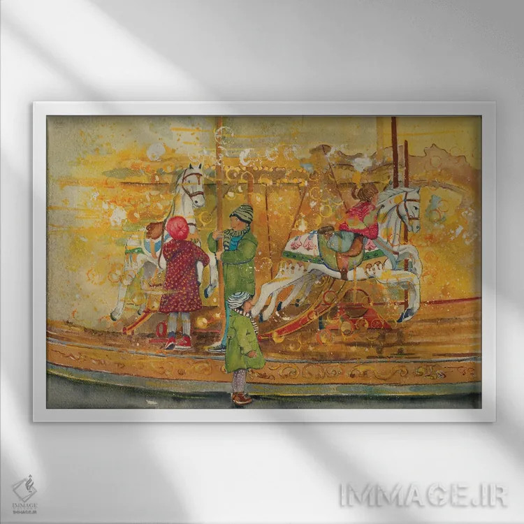 تابلو چرخوفلک اثر هلن دوبروویچ - نمای قابدار سفید