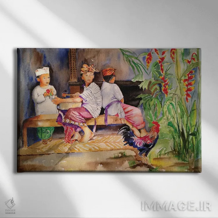 تابلو زندگی روستایی اثر هلن دوبروویچ - نمای روبهرو روی دیوار