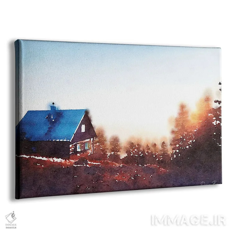 تابلو کلبه روی تپه اثر دنیس براون - نمای پرسپکتیو محصول