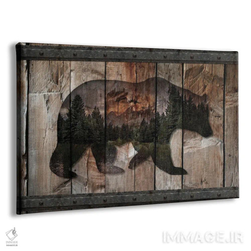 تابلو سیلوئت خرس کوهستان اثر دنیس براون - نمای پرسپکتیو محصول