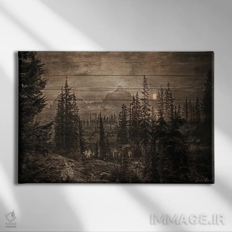 تابلو نمای کلبه اثر دنیس براون - نمای روبهرو روی دیوار