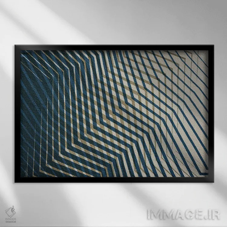 تابلو زیگزاگ مدرن ۱ اثر دنیس براون - نمای قابدار مشکی