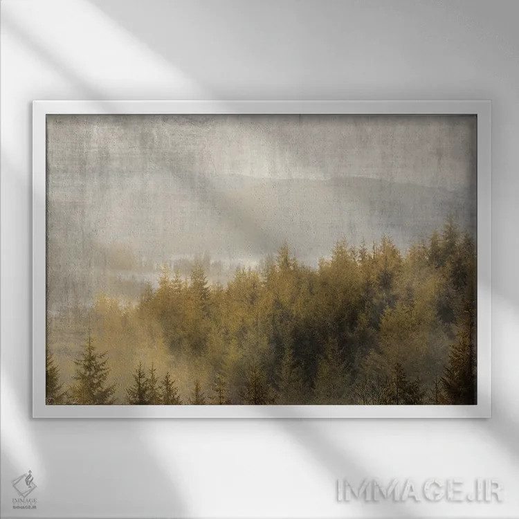 تابلو نوک کاجها اثر دنیس براون - نمای قابدار سفید